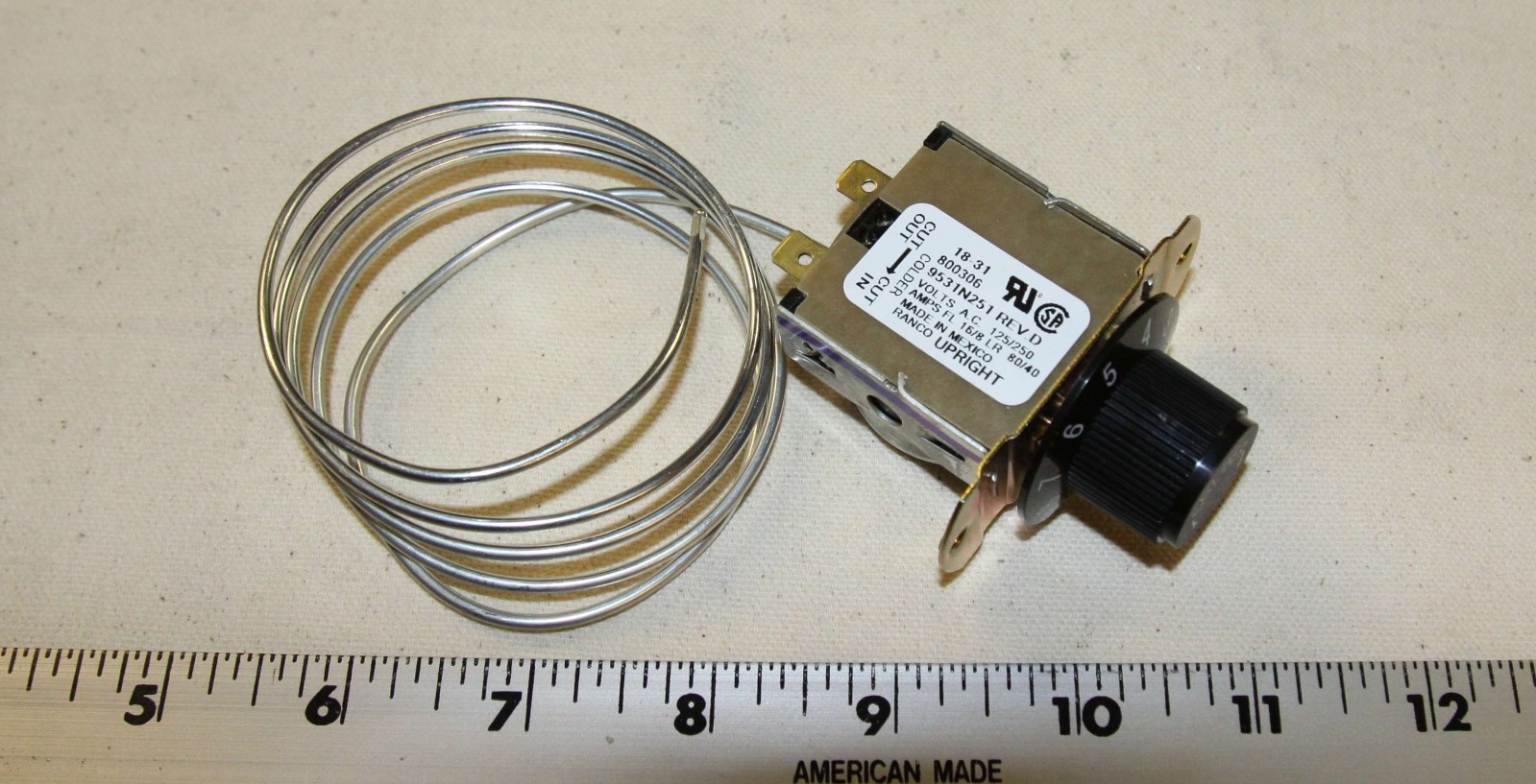 Replacement for TRUE 800306 Air Sensing Refrigerator Thermostat