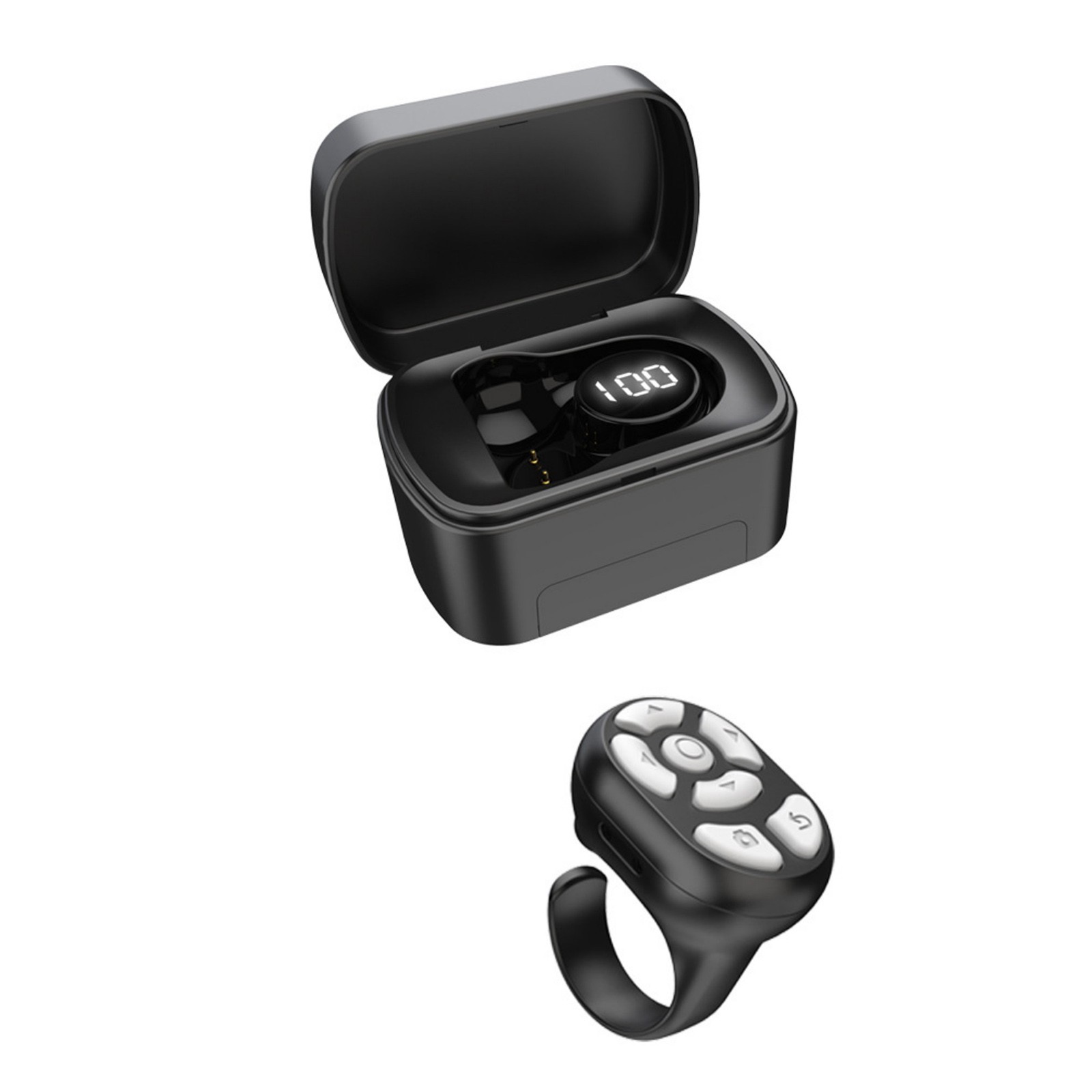 Wireless Bluetooth Remote Control Scrolling Ring Fingertip Video Mobile Phone