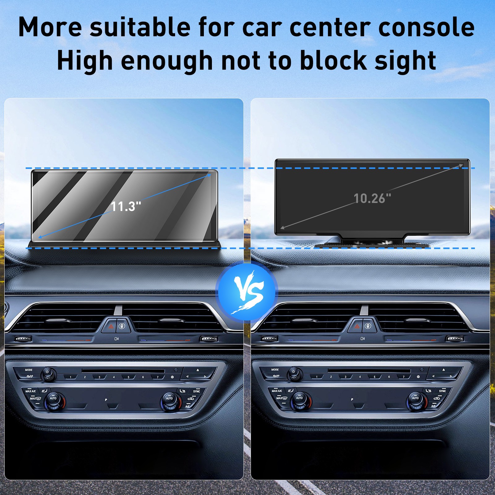 11.30" 4K Touch Screen Dash Cam Wireless Apple Carplay & Android Auto Car Stereo