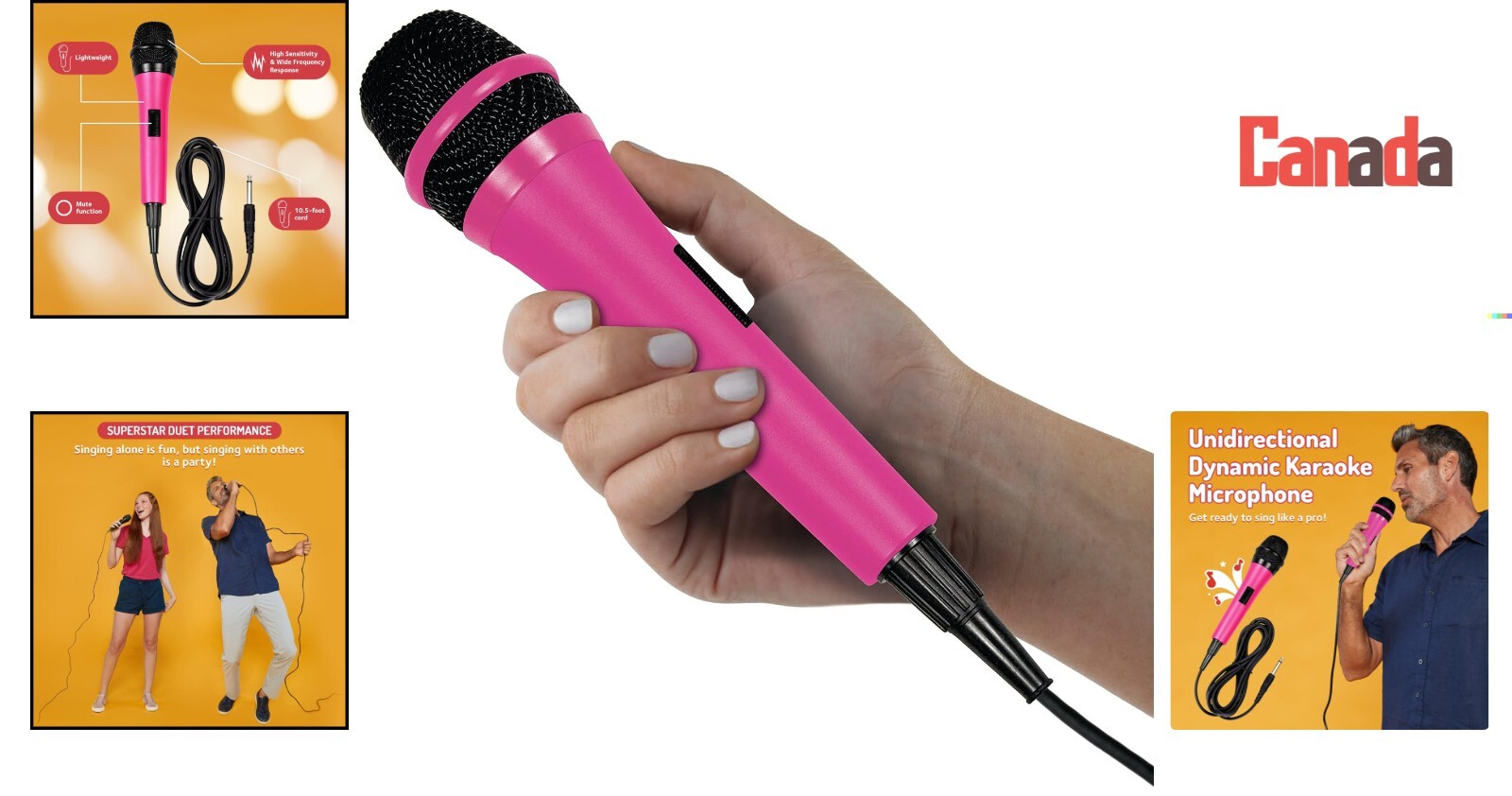 Uni-Directional Dynamic Microphone - Wide Frequency Response - Pink