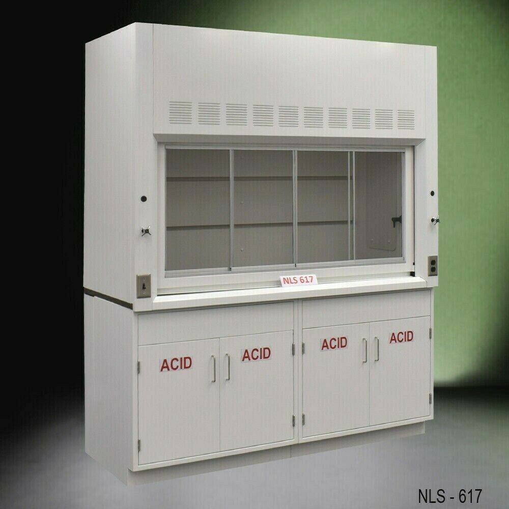 Fisher American 6' Fume Hood / ACID Storage Cabinets /  E1-246
