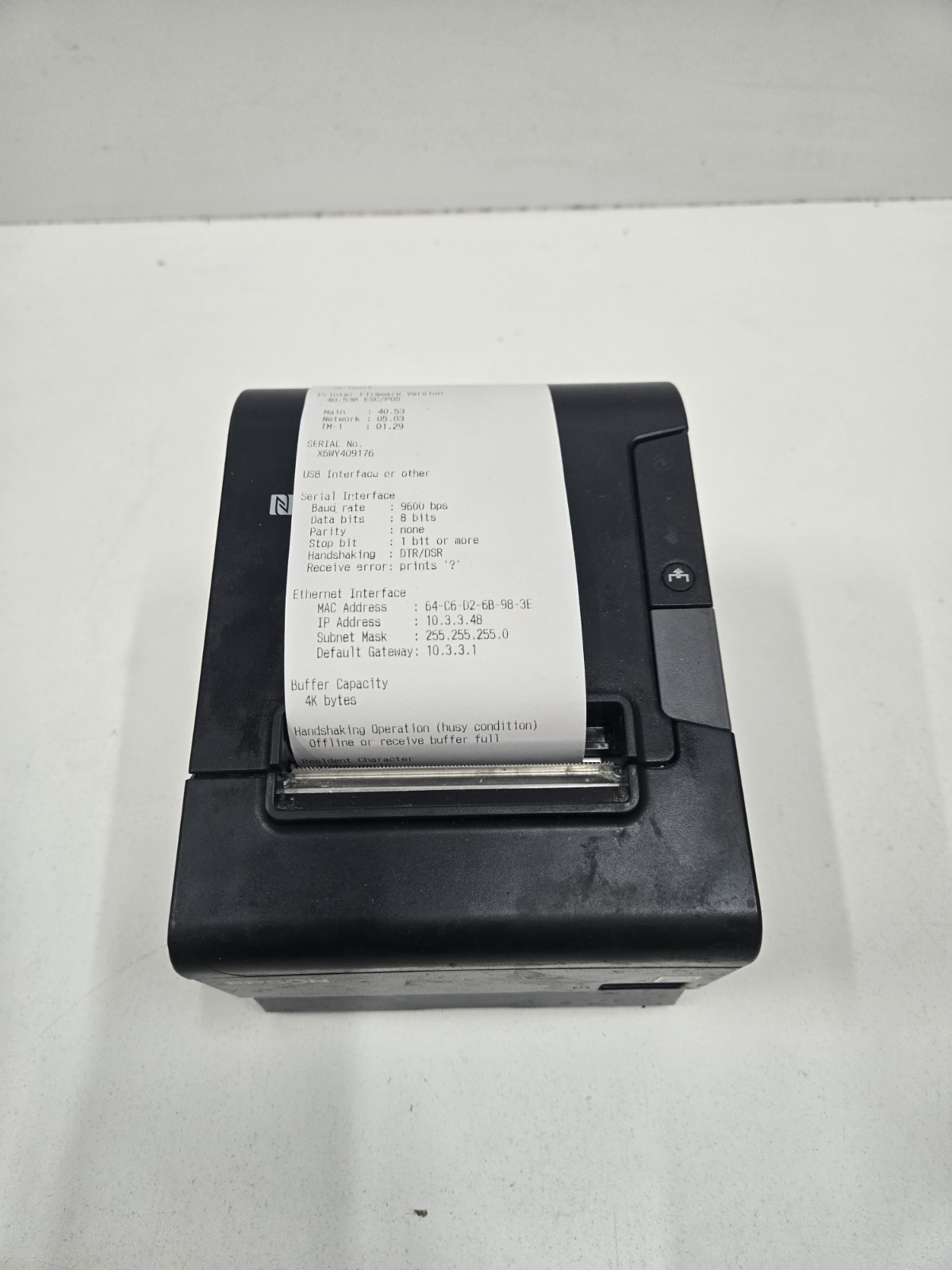 Epson TM-T88VI  M338A Thermal POS Receipt Printer  USB Ethernet Serial No PS