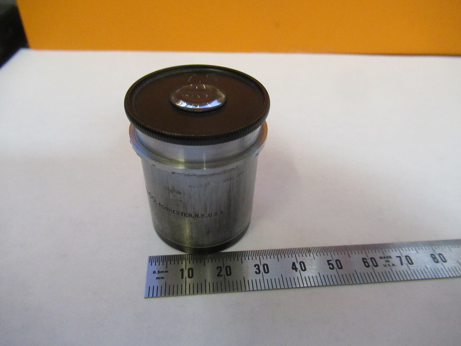 ANTIQUE BAUSCH LOMB POL EYEPIECE 7.5 OPTICS MICROSCOPE PART AS PICTURED #P4-B-63