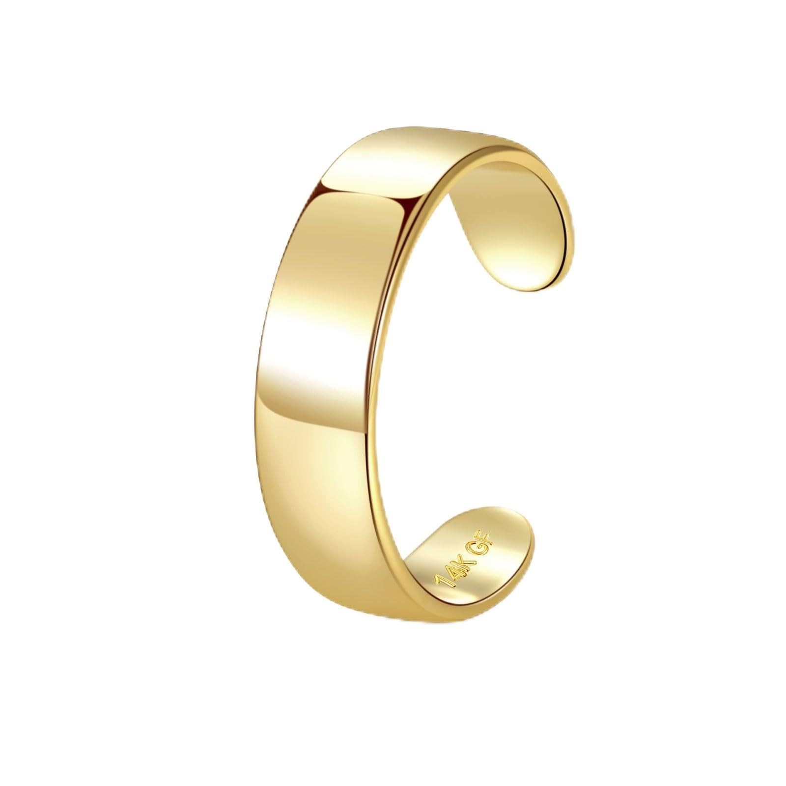 PLOMFOV 14K Gold Filled Gold Toe Rings for Women Adjustable Toe Rings Non Tar...