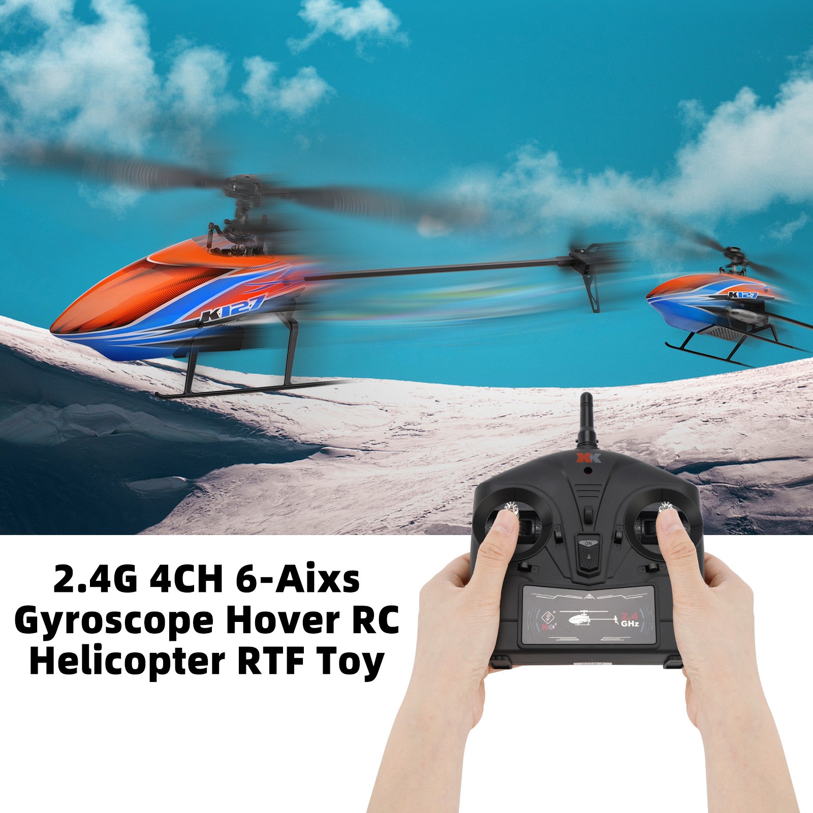 Wltoys K127 Helicopter 2.4G 4CH 6-Aixs Gyroscope Hover RC Helicopter RTF Toy`