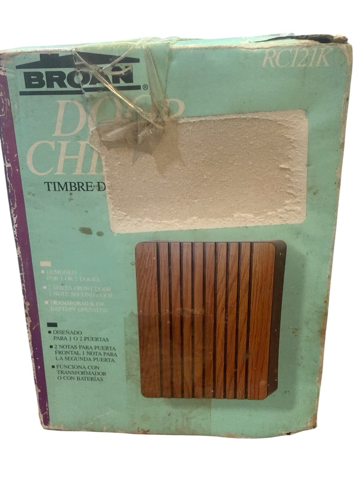 Broan Door Chime Model RC121k Doorbell Wood Oak Wire or Wireless 1 or 2 Door