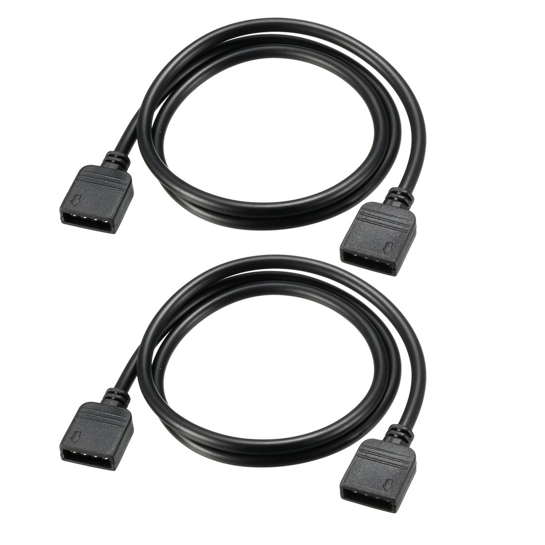 RGB Splitter Cable Female to Female 4 Pin Extension Connector 50cm Length 2Pcs