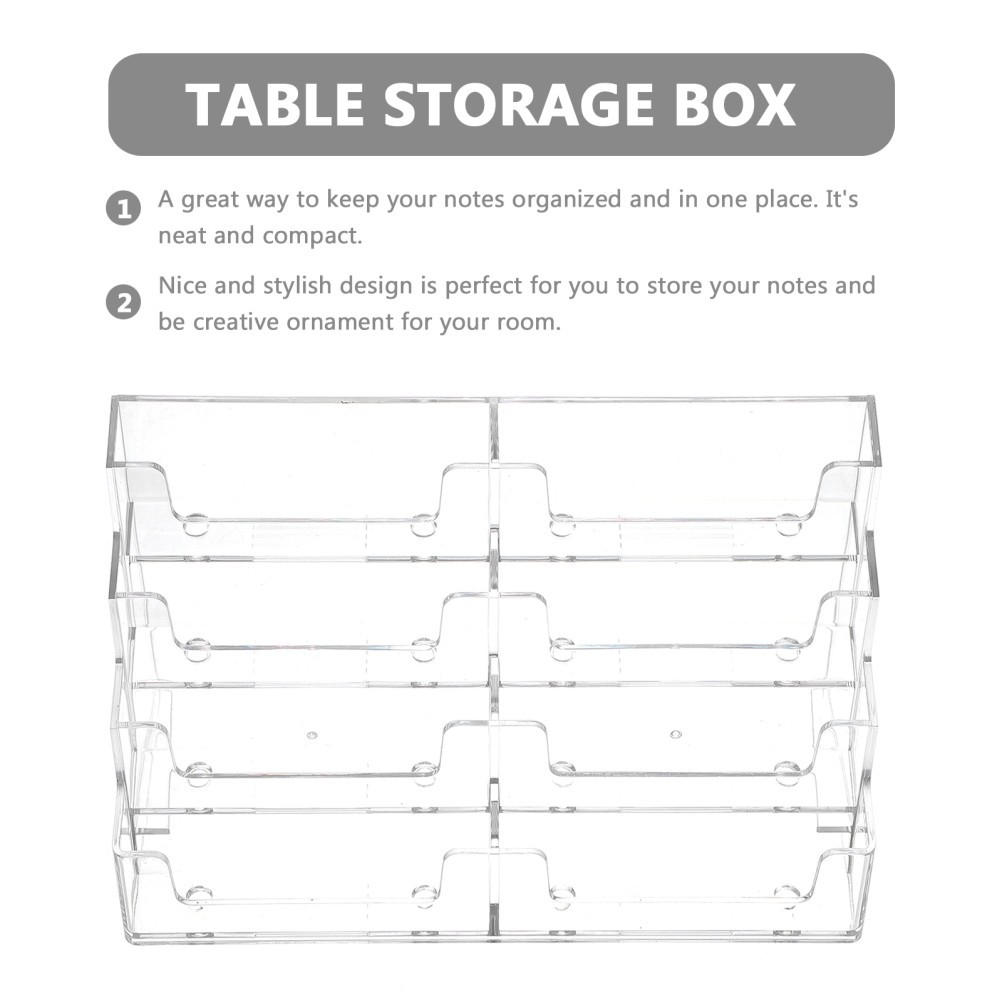1Pcs Reusable Transparent Table Storage Box Business Case for Office Use