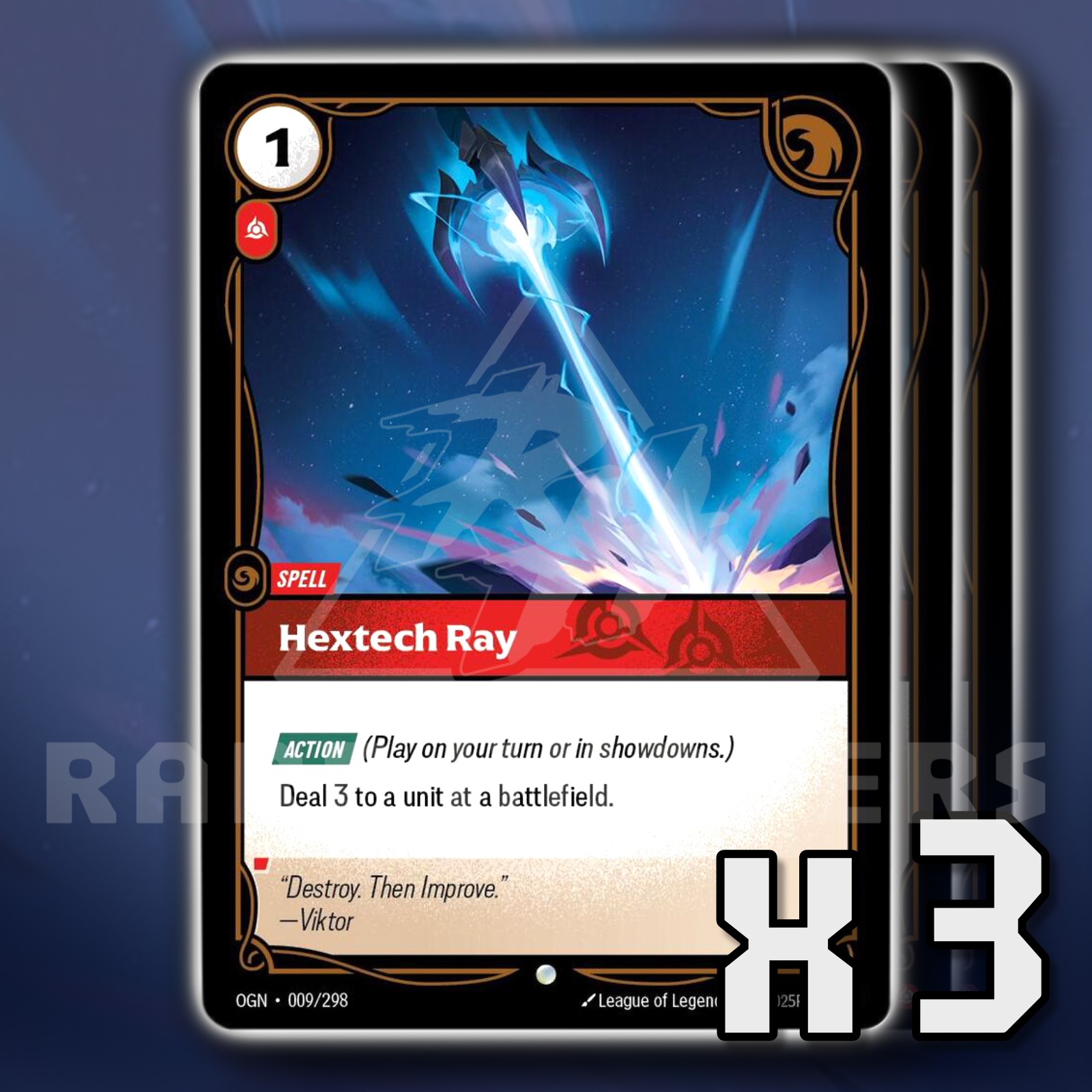Hextech Ray 009/298 x3 Common Origins RIFTBOUND