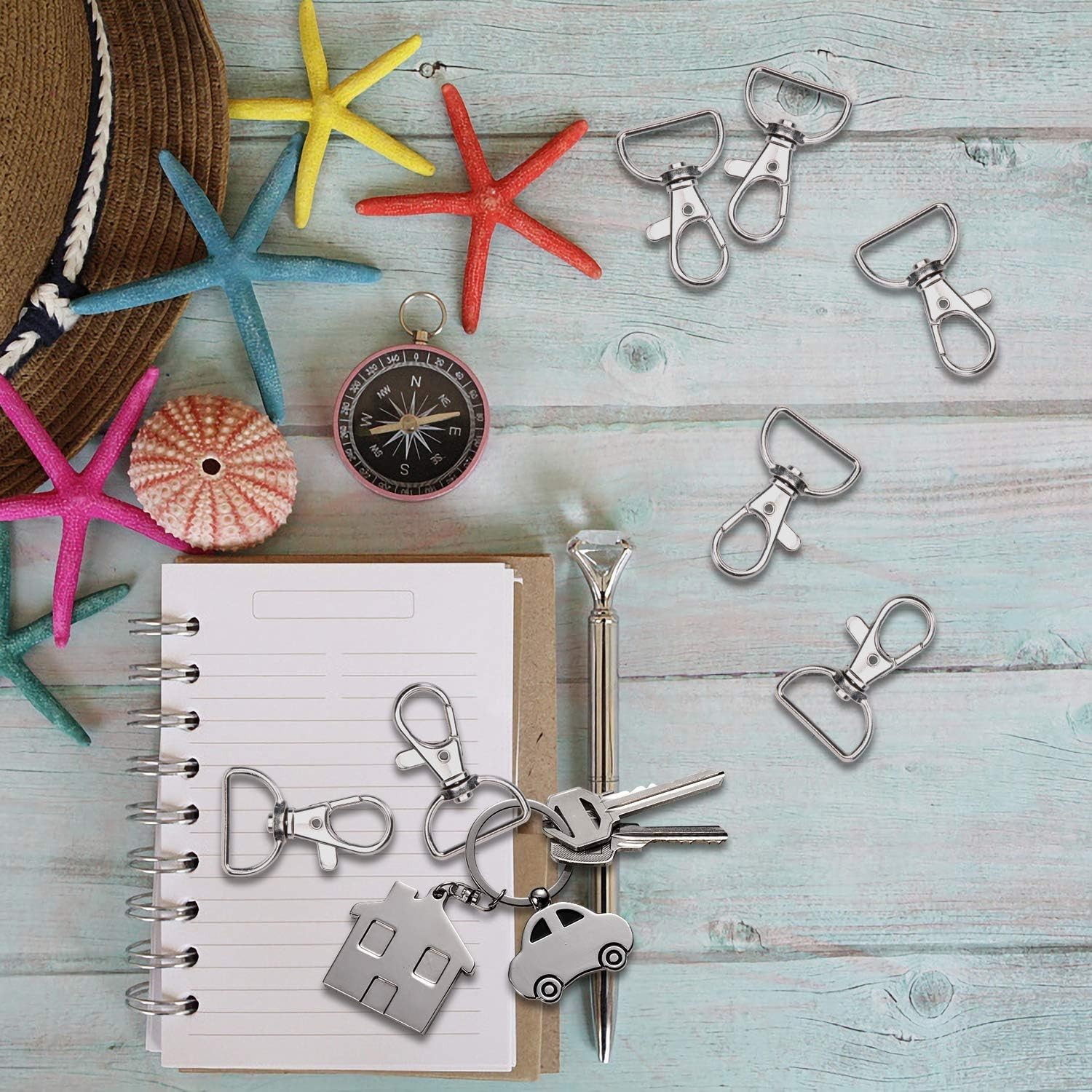 Versatile 50 PCS Lobster Claw Clasp Set - Silver Snap Hooks for Keychains & More