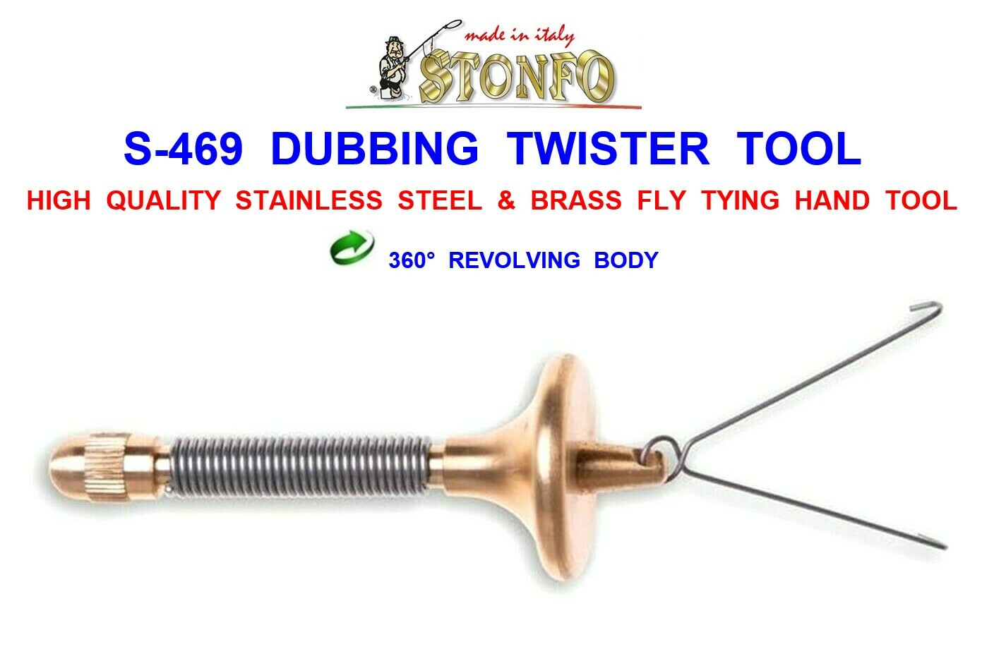 STONFO 469 DUBBING TWISTER TOOL FOR FLY TYING SALMON TROUT WET FLIES DRY FLIES