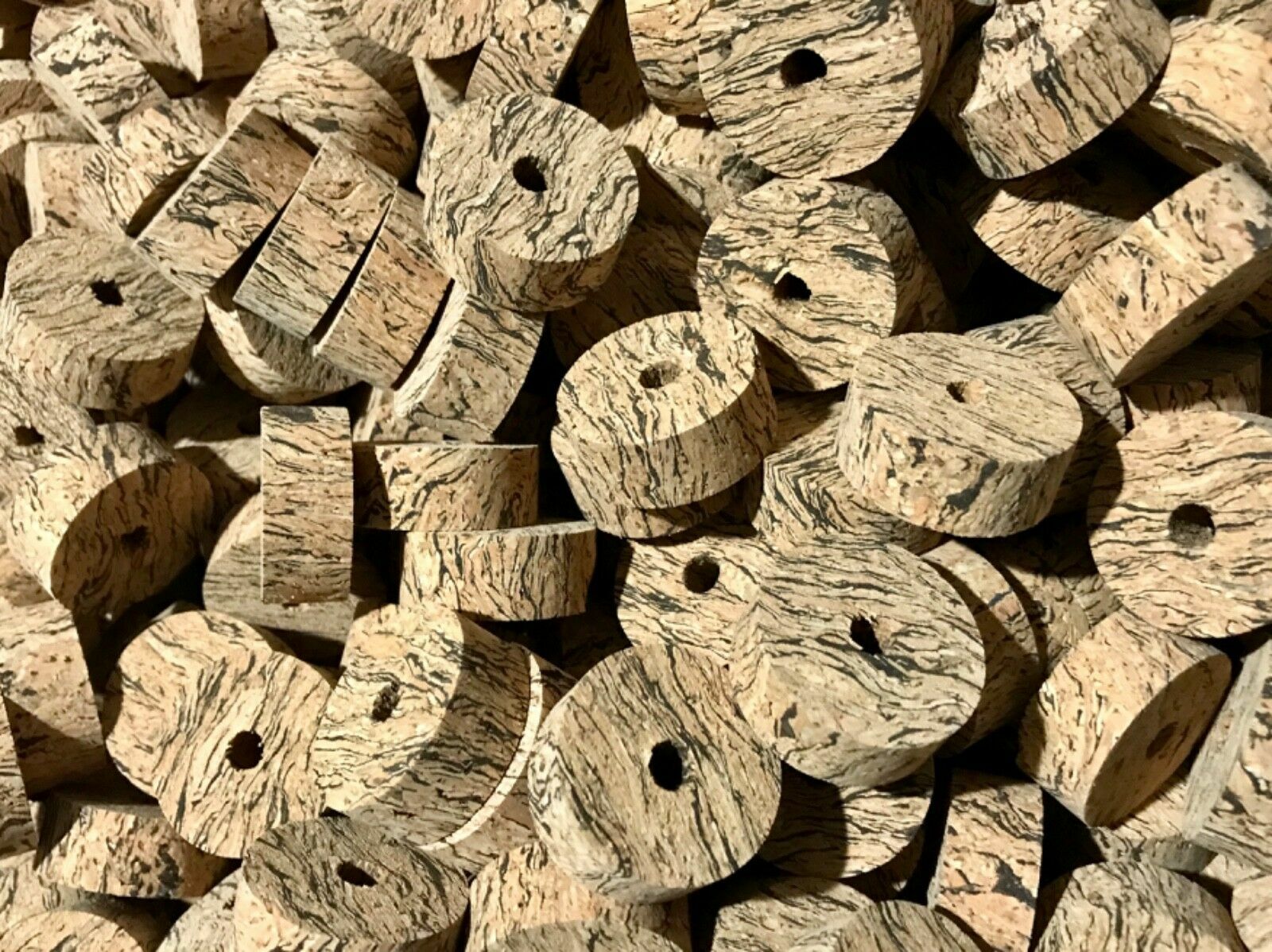 Cork Rings 12 Wave Burl #2 , 1 1/4" x 1/2" x 1/4" Hole | Rod Building