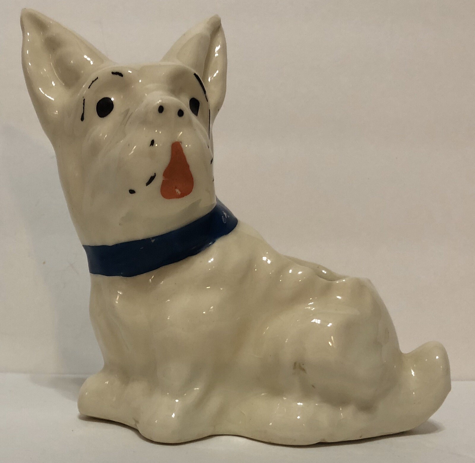 Mid Century Modern Ceramic Scottish Terrier Dog Planter Westie Puppy