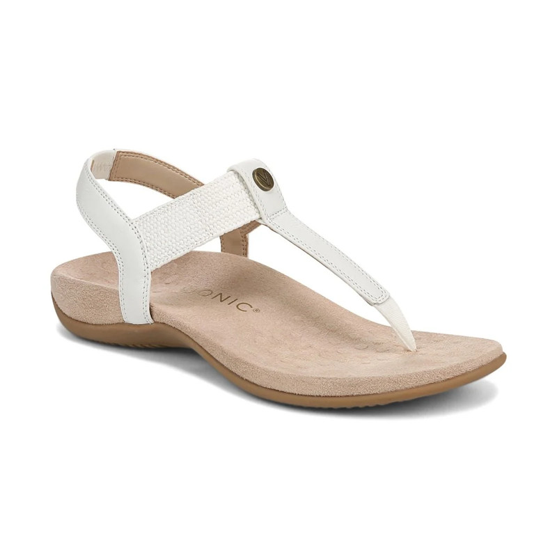 Vionic Brea White Leather Toe Post Slingback Sandal Women's sizes 5-11/NEW!!!