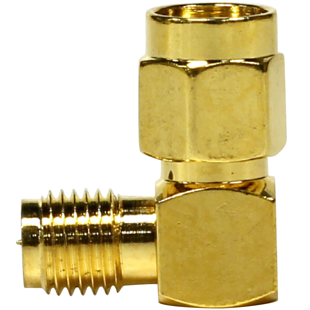 Seismic Audio 6 Pack of Gold Coax SMA Male to Right Angle Female Cable Adapters