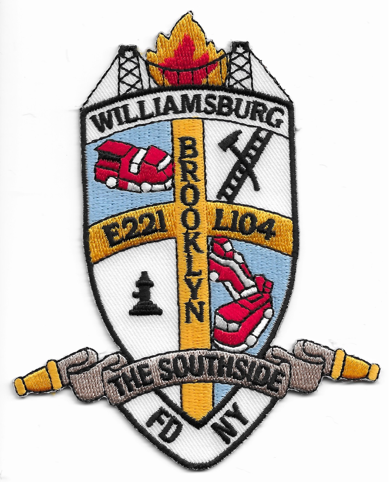 New York City - FDNY Engine-221 / L-104 "Southside", NY (3.5" x 4.5") fire patch