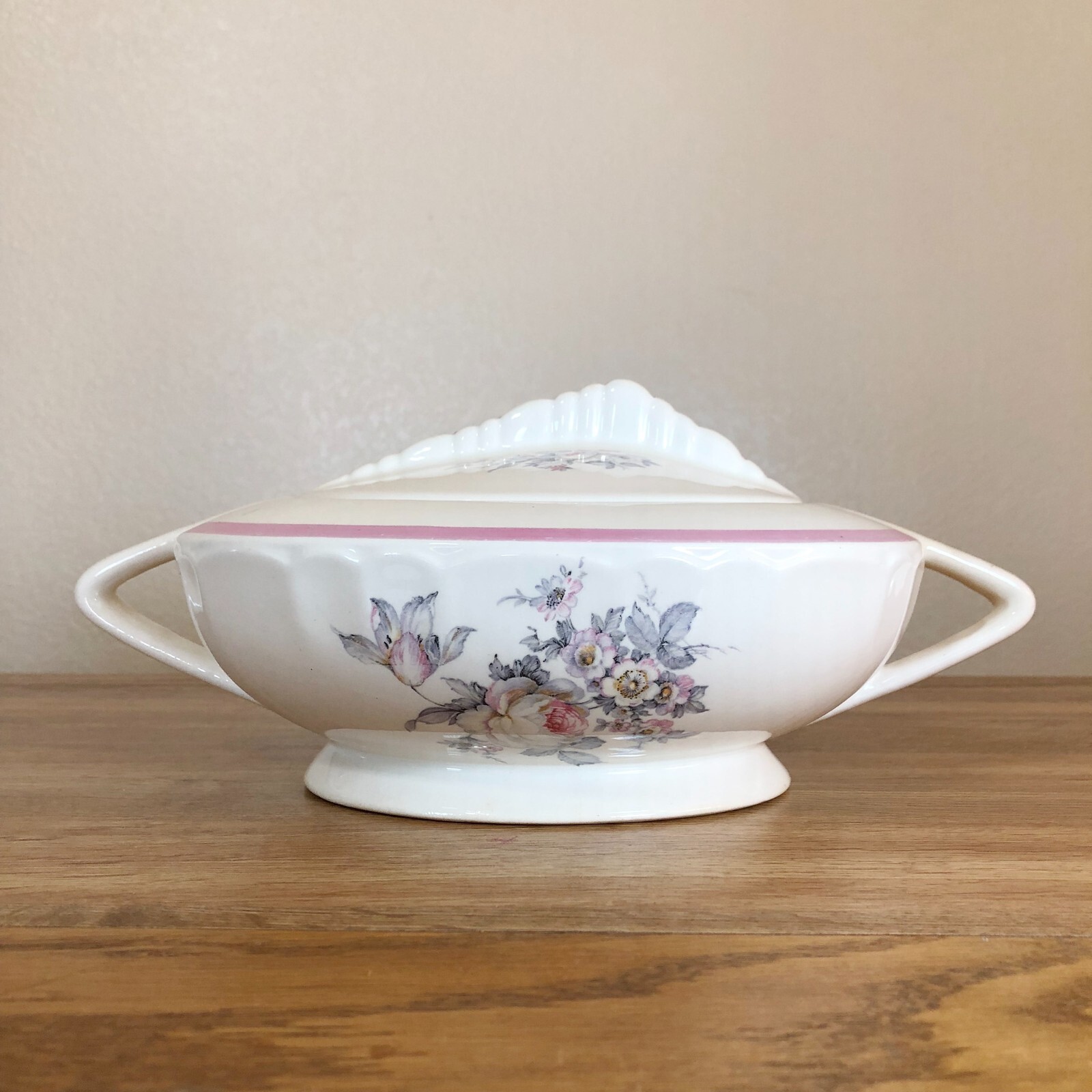 Royal China USA Moonkist Oval Covered Vegetable Serving Dish Vintage