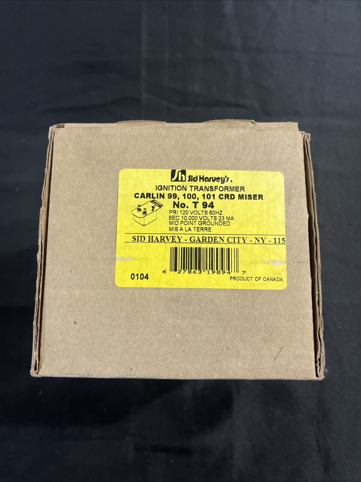 Sid Harvey's Ignition Transformer No. T 94 New