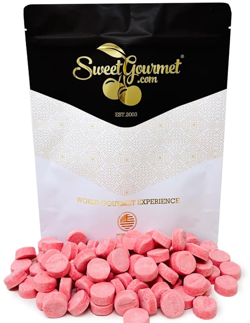 Pink Wintergreen Lozenges, 1 Pound Bulk Bag, Canada Mints Gluten-Free, Fat-Fr...
