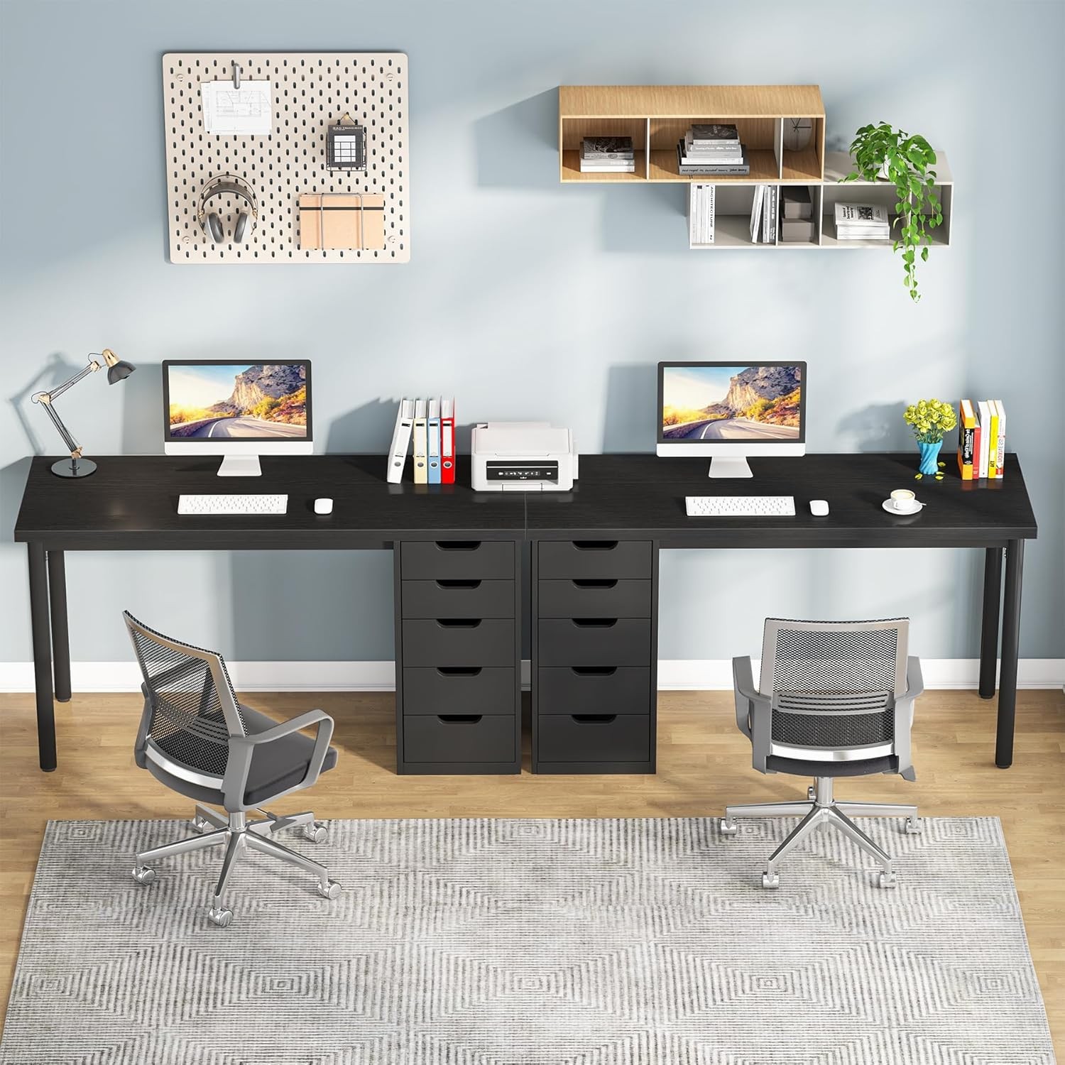Computer Desk with 5 Drawers, Modern Simple Laptop Desk Study Writing Table