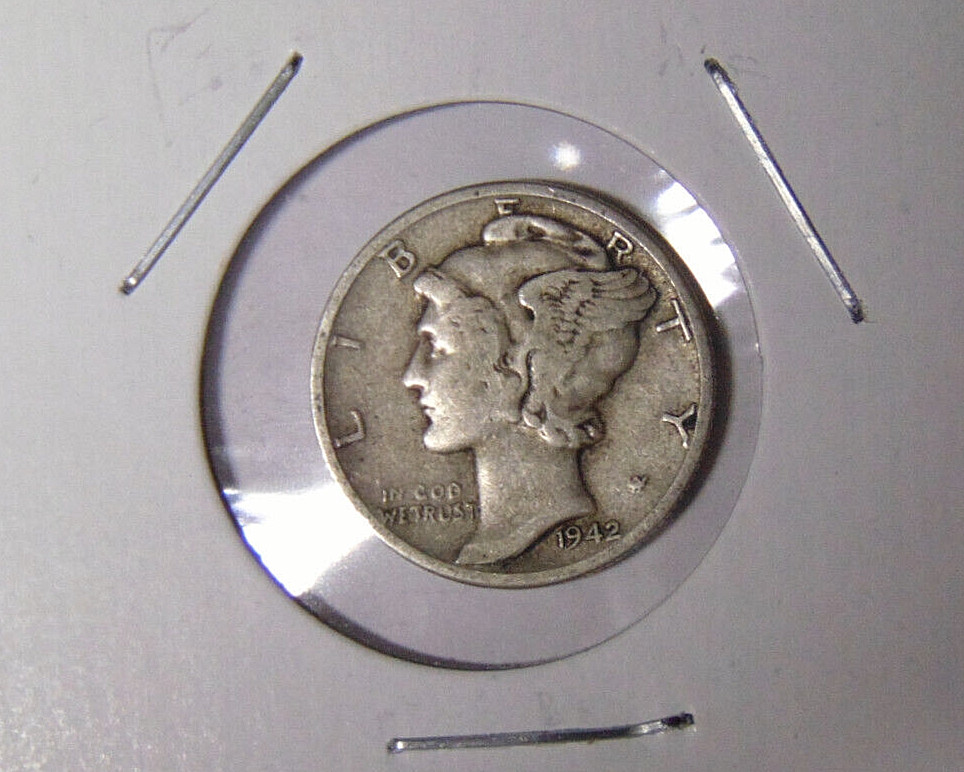 1942-P Mercury Silver Dime F/VF Philadelphia Mint (102822)