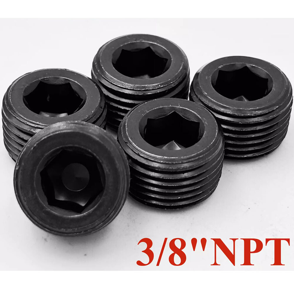 20PC Male Thread Socket Car Pipe Plugs 3/8 NPT Pipe Allen Head Socket Plugs NEW