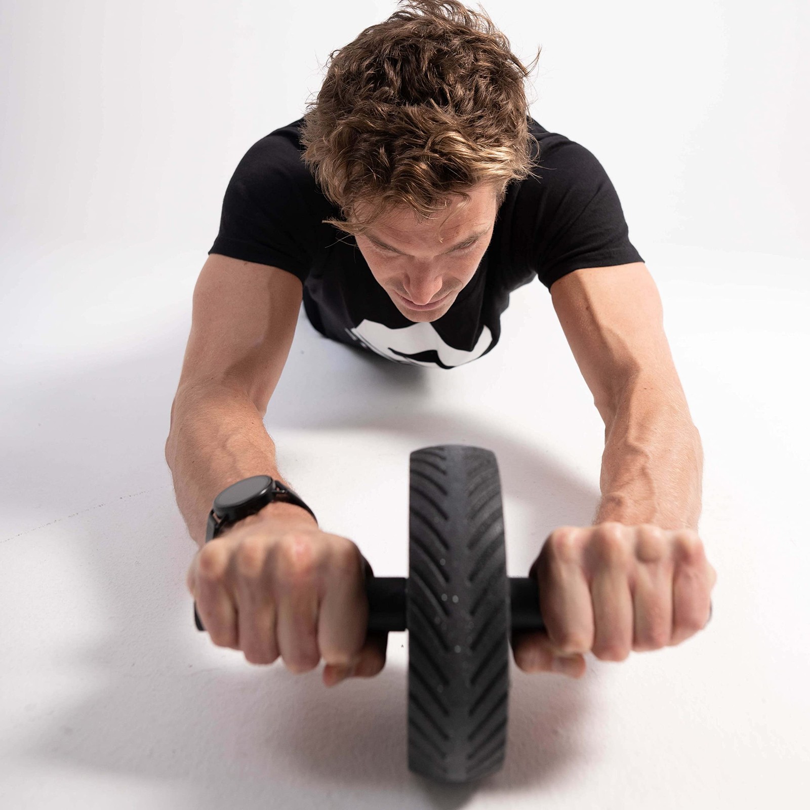 Skelcore Ab Wheel Roller for Core Strength – Non-Slip Handles Exercise Black
