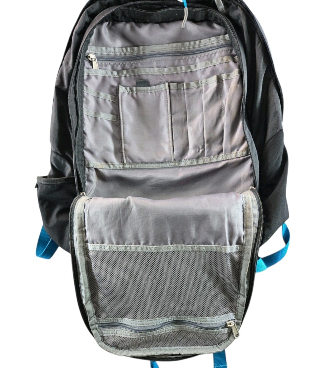 The North Face Surge II 27 Liter Backpack Black Blue Laptop Daypack Multi-Pocket