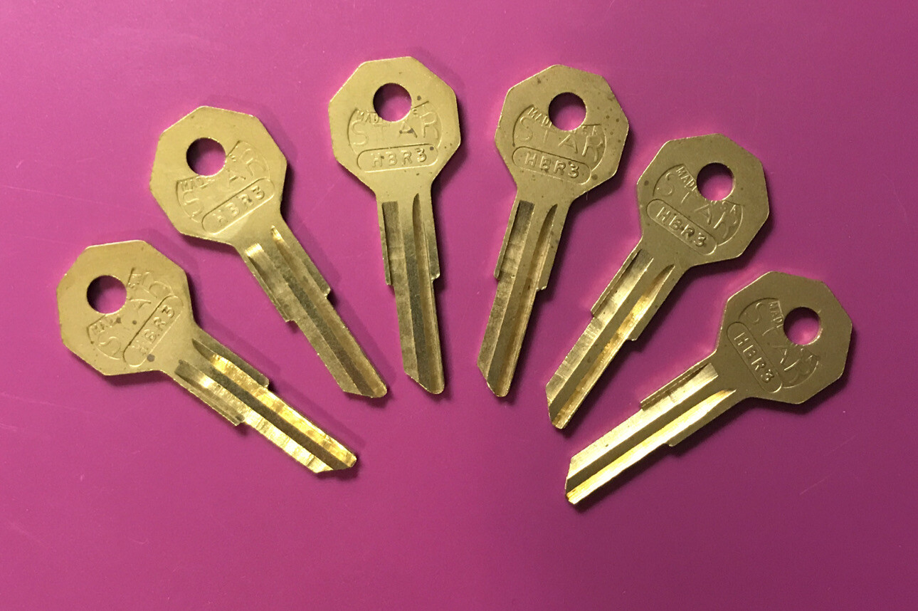 Star HBR3  BRASS  Key Blanks   Set of 6   Locksmith                         [k]