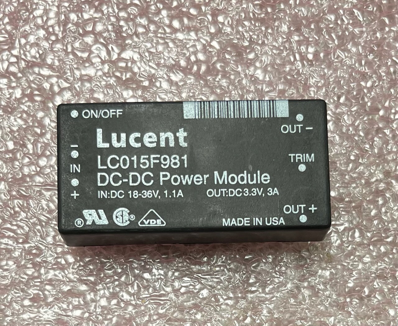 LUCENT LC015F981 POWER MODULE IN DC 18-36V 1.6A OUT DC 3.3V 3A **NEW**