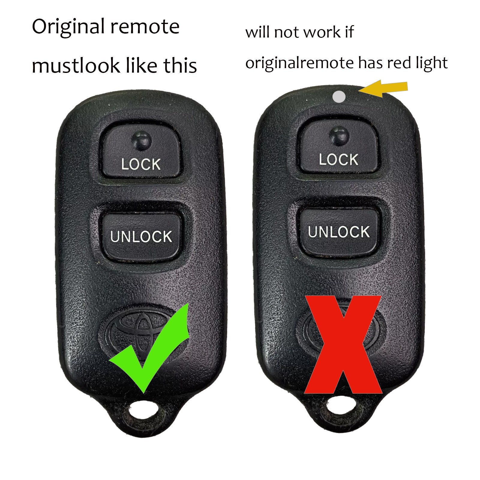 2Pcs Key Fob Shell Case For Toyota Highlander 2001 2002 2003 2004 2005 2006 2007