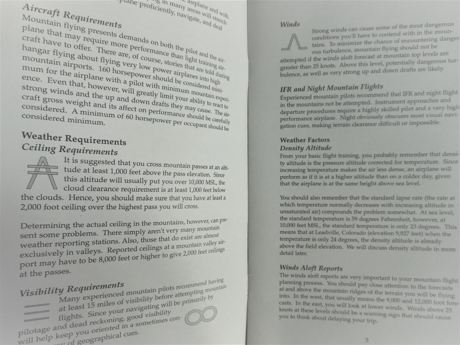 Tips on Mountain Flying Air Density Wave '99 Booklet FAA Aviation Safety Program