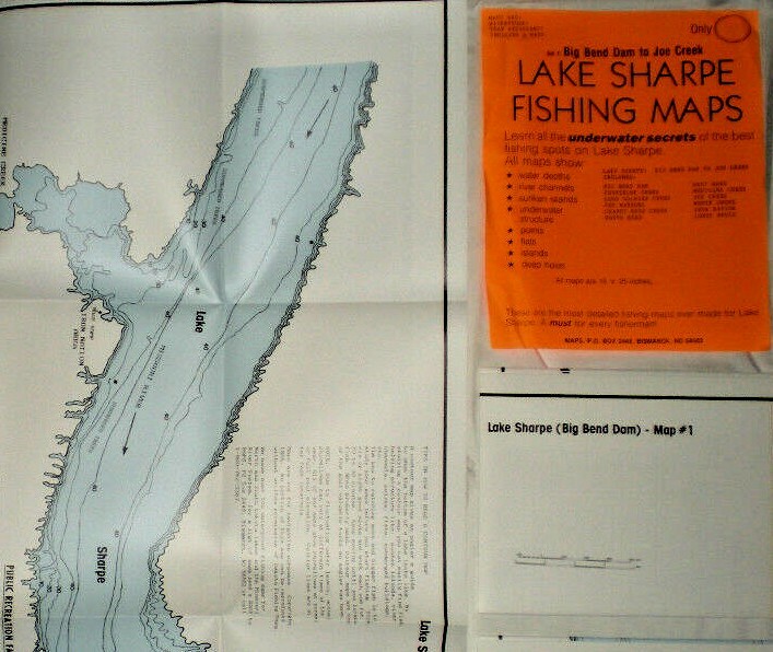 Lake Sharpe DETAILED Fishing Maps Set 1 - BRAND NEW!!