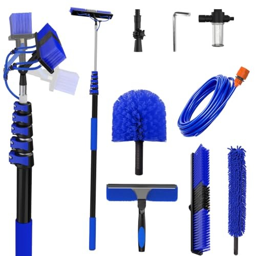 30FT Reach Solar Panel Cleaning Brush Kit with 5-Telescoping Pole, 40FT 24FT