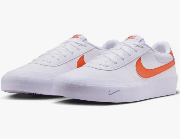 Men Nike Court Shot Lifestyle Shoes Sneakers White/Safety Orange FQ8146-108