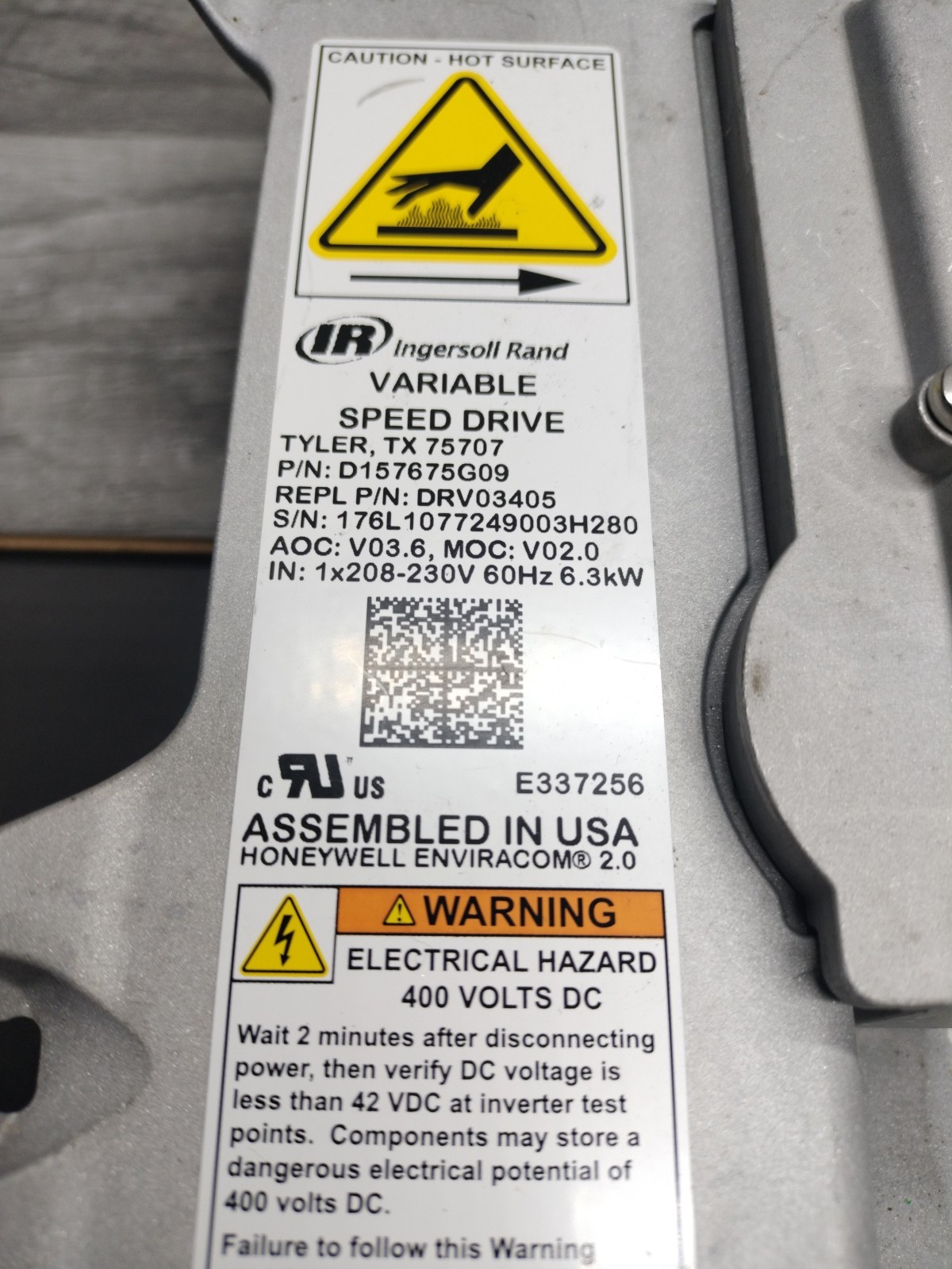INGERSOLL RAND DRV03405 VARIABLE SPEED DRIVE