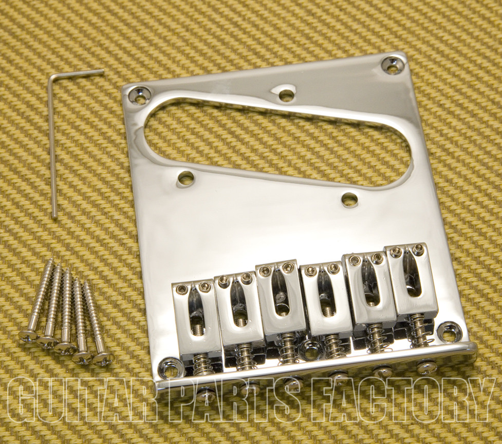 GB-TEC-C Chrome Modern Style High Mass Bridge for Fender Telecaster/Tele®