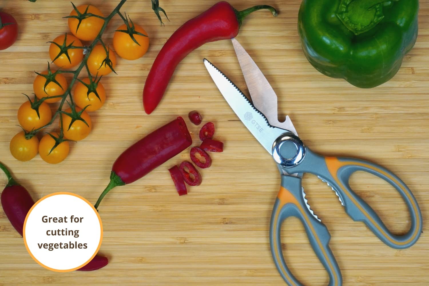 Heavy Duty Kitchen Scissors Sharp Stainless Steel Blades Comfort Grip