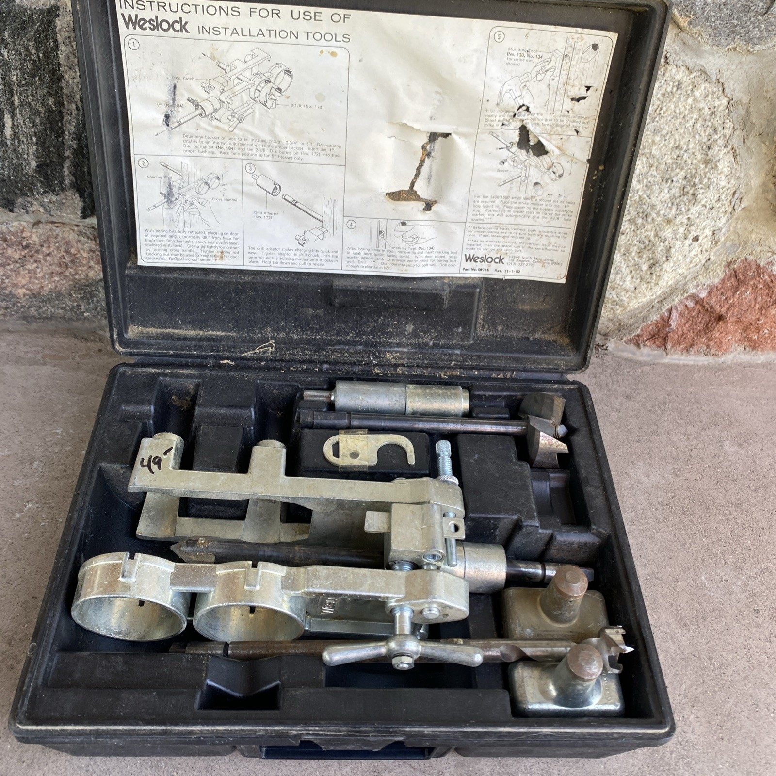 Weslock Door Lock Hole Jig Installation Boring Kit Extra Bits Nice