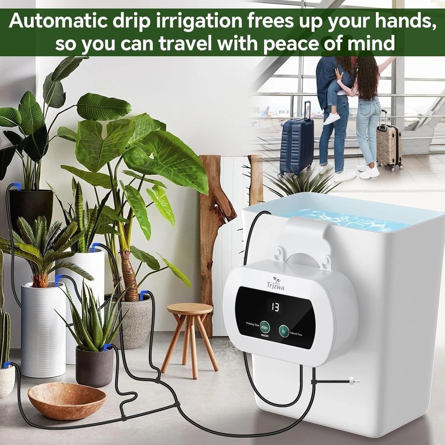 Automatic Plant Watering System - Auto Timer for Indoor/Outdoor Potted Plants