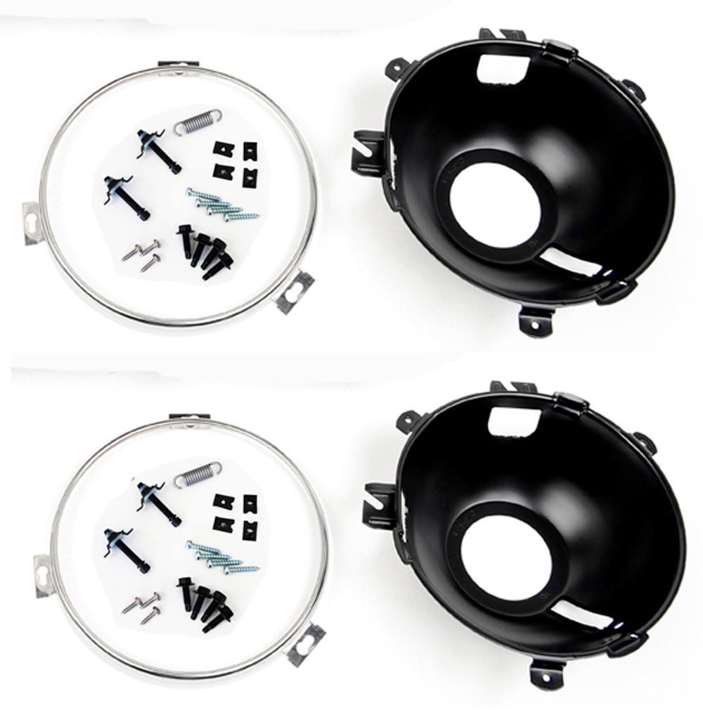 NEW! 1965 - 1966 Ford Mustang Headlight Buckets Retainer Rings, Hardware Set Kit