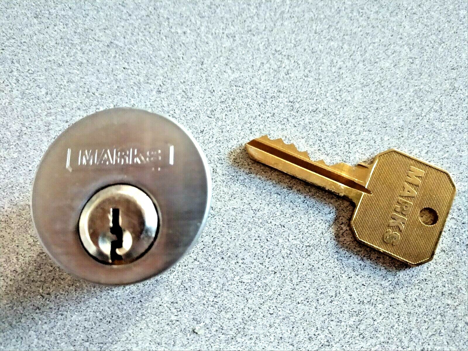 MARKS USA 1" MORTISE CYLINDER US26D WITH REGULAR CAM ARROW AR1  5 PIN KEYWAY KD