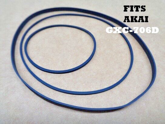 3 PC BELT KIT FITS AKAI CASSETTE PLAYER MODEL NUMBER GXC 706D (3 NEW BELTS)