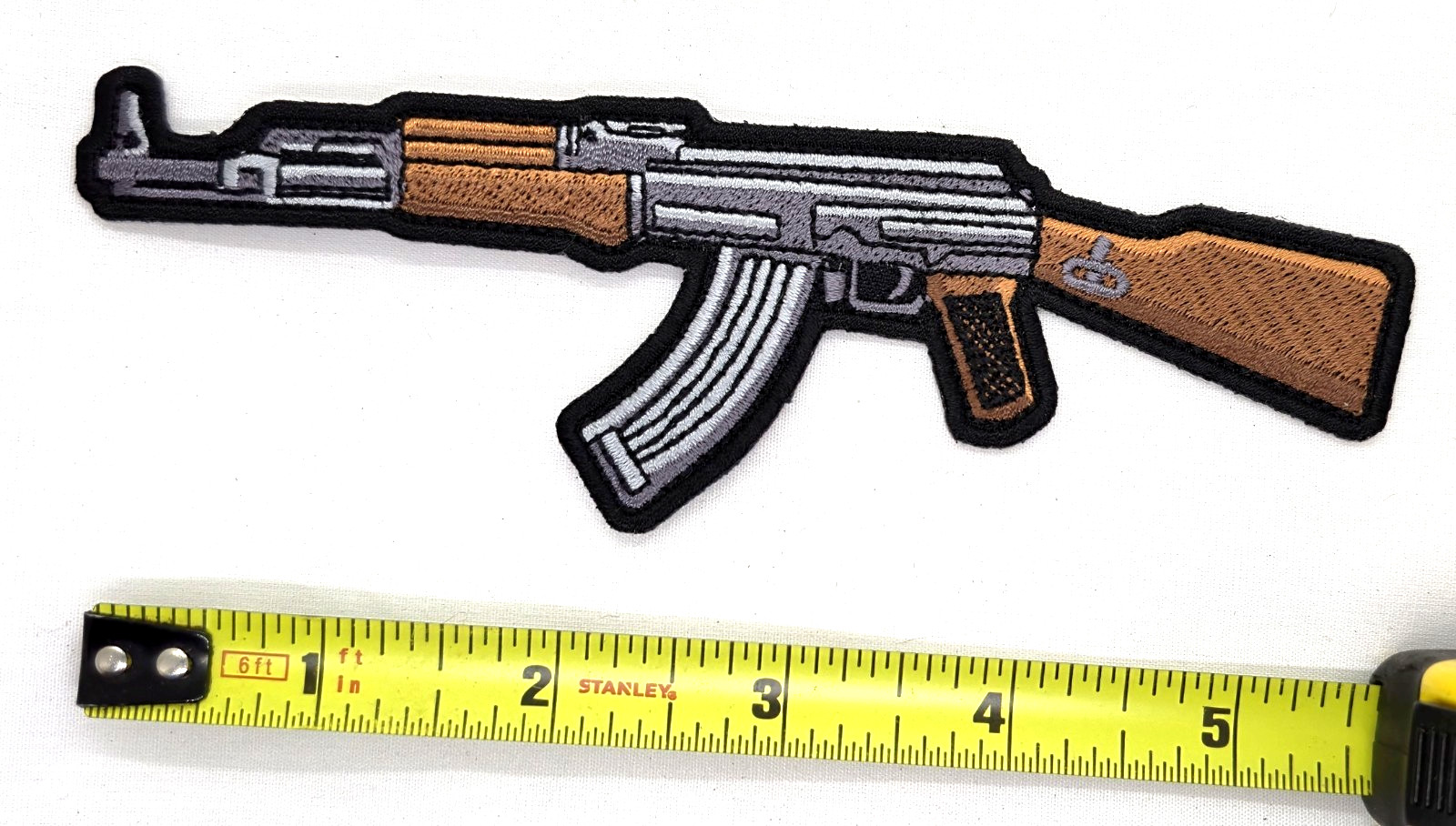 AK-47 Iron On Sew On Embroidered Patch 6"x 2"