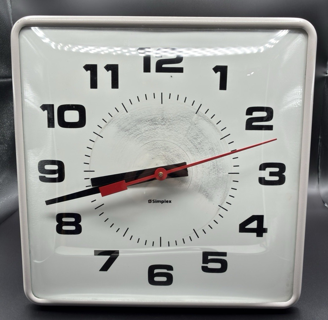 Simplex Model 2310-5271 Synchronized Wall Clock 12” Industrial School Office VTG