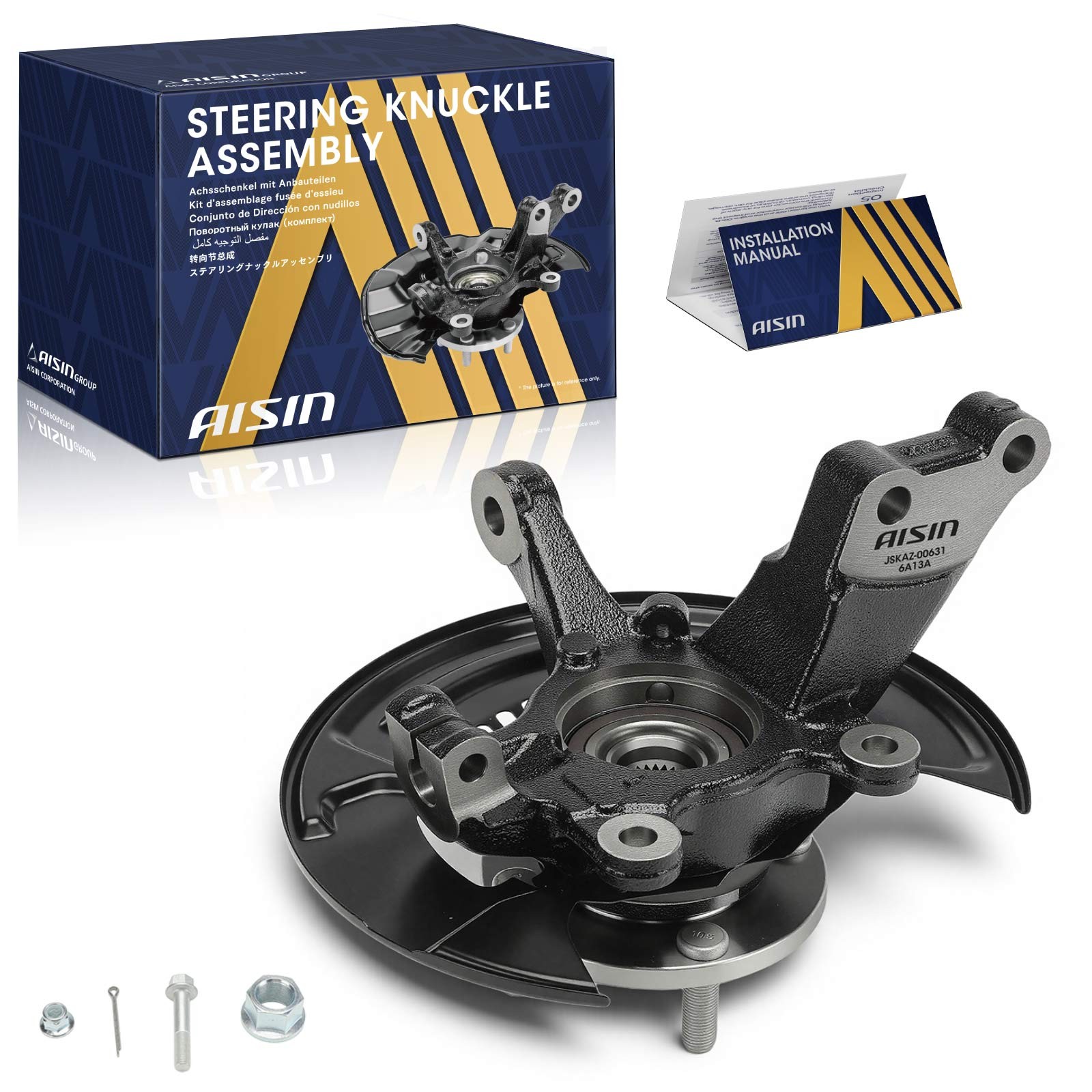 AISIN Front Left Steering Knuckle Assembly for Nissan Versa Kicks 2018-2024