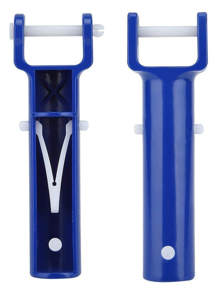 2-Pack Swimming Pool Spa Vacuum Head Replacement Handle, Blue w/V-Clip & Pin
