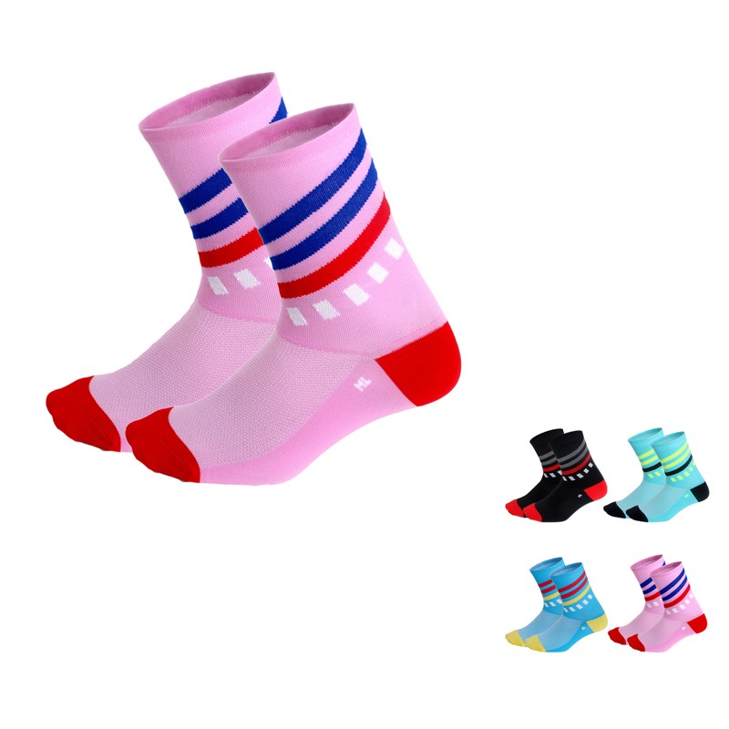 Pro Cycling Socks Mens Womens Riding Bicycle Sports Ankle Socks XC MTB BMX Pink