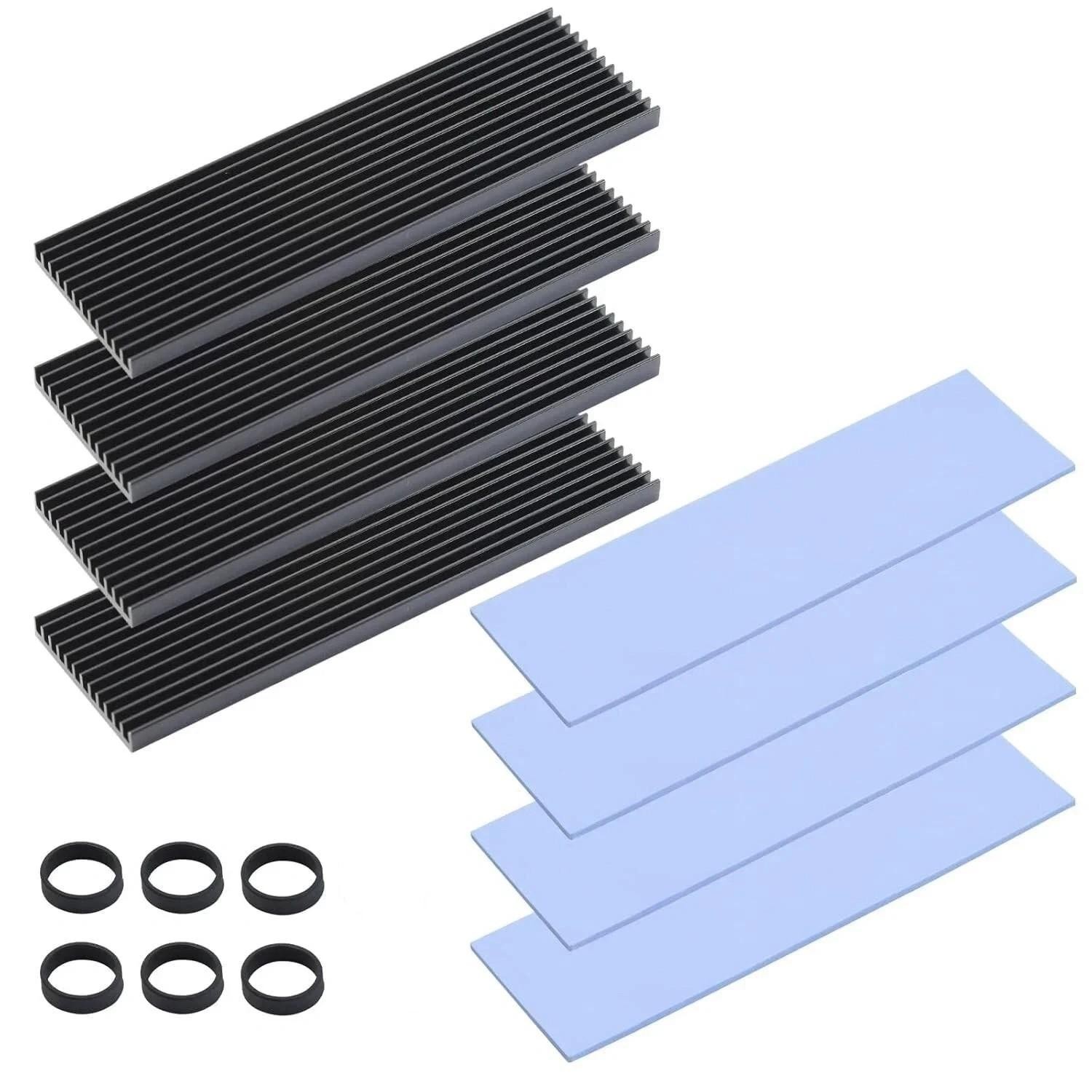 4 Pcs M.2 Nvme Heatsink with 4 Thermal Silicone Pads Aluminum 2280 Ssd Heat S...