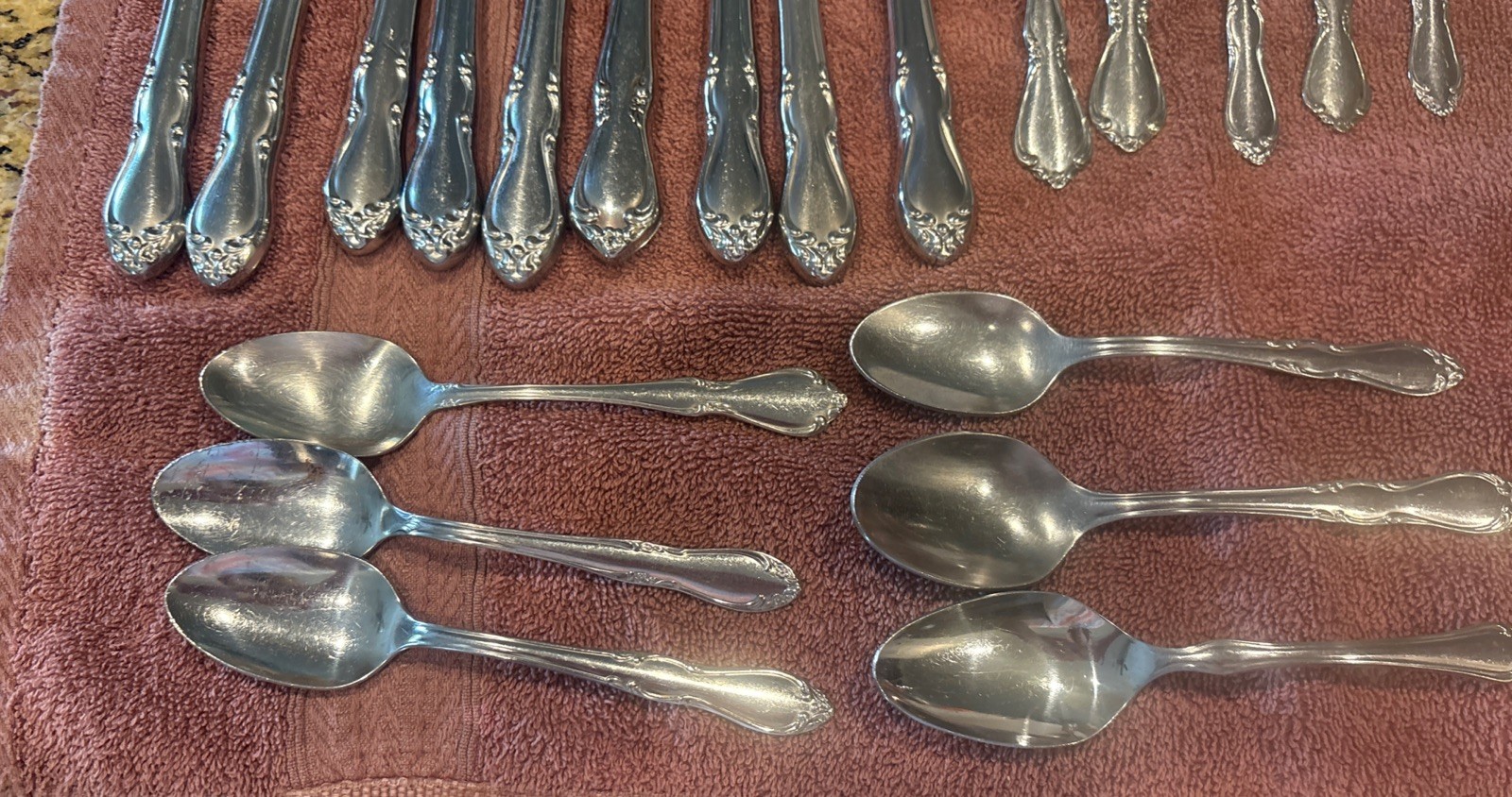 27 Pcs. Oneida 1881 Rogers Stainless ARBOR ROSE